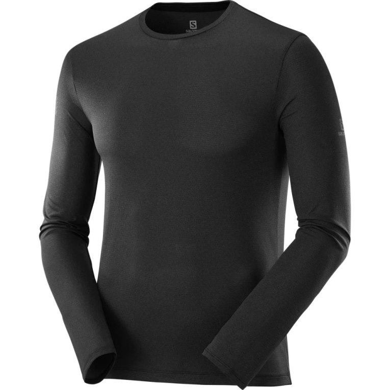 Black Salomon Agile Long Sleeve Men's T-Shirts | IE TV6327